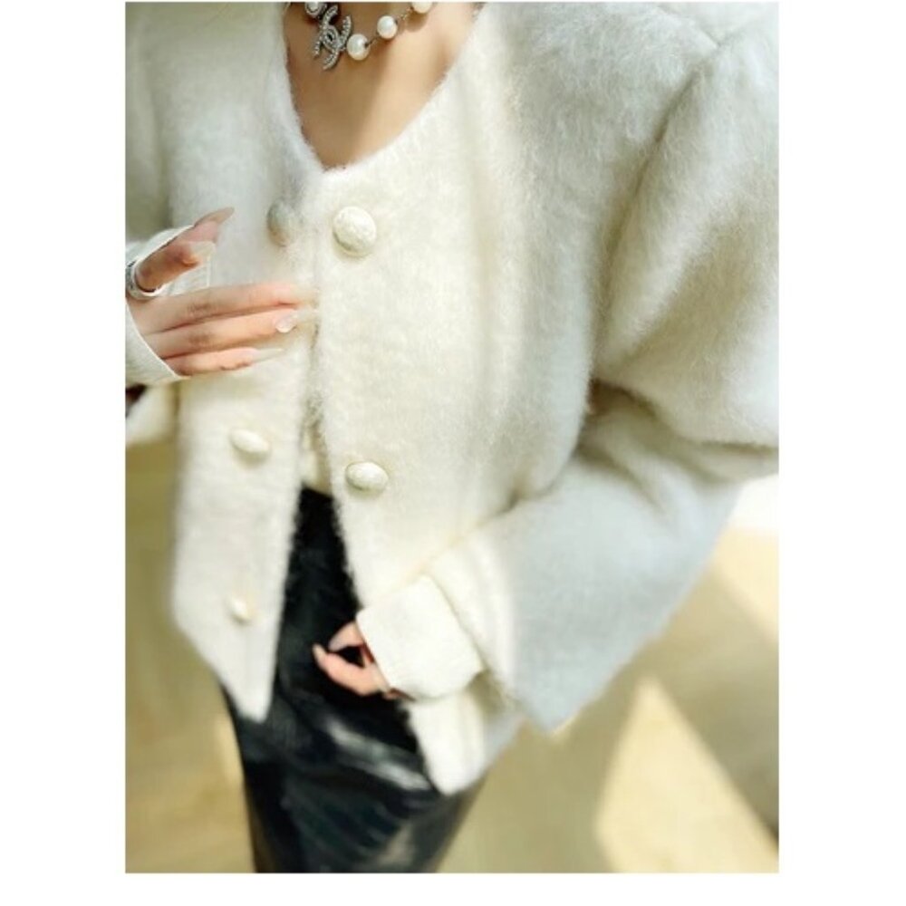 Commense Fuzzy Button Short Wool Coat NWT, Size S… - image 3